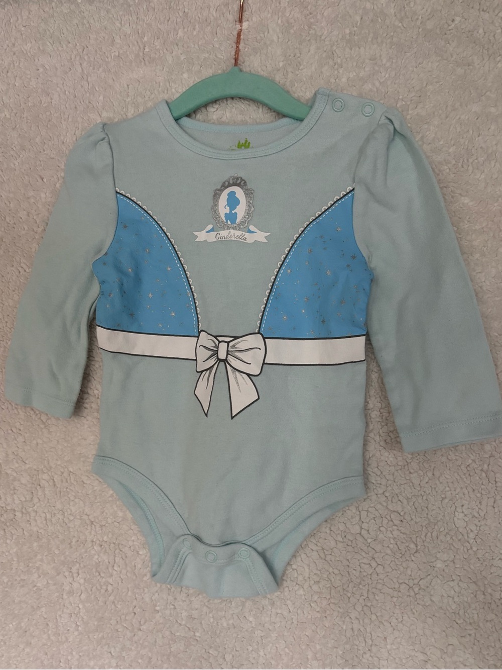 Disney Baby Princess Cinderella Onesie Bodysuit 9-12M Comfy Costume
